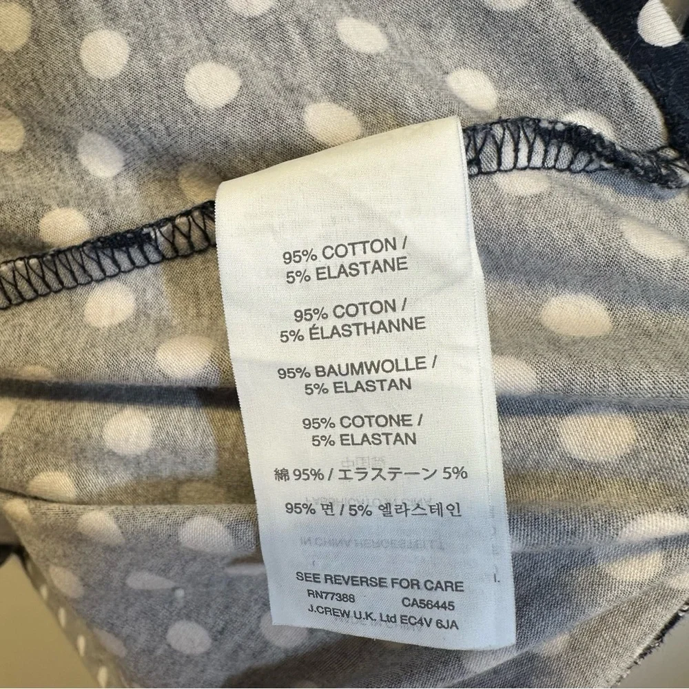 J. CREW Long Sleeve Navy Blue Polka Dot Shirt Dress Small